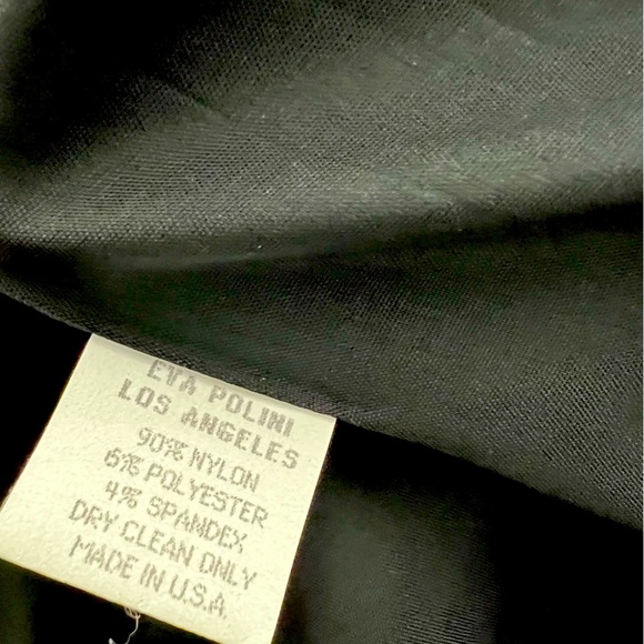 Eva Polini Couture 90’s Womens Blazer textured black and gold feather print Sz 8 - Picture 5 of 7